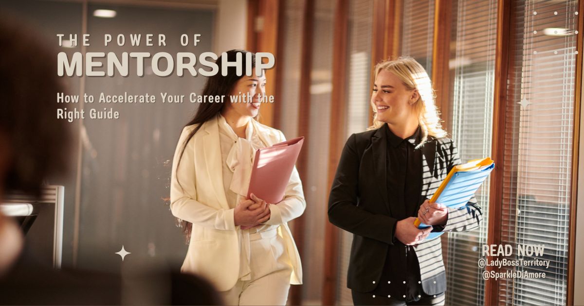 Two professional women walking and smiling in an office corridor, symbolizing the power of mentorship and career growth through guidance.